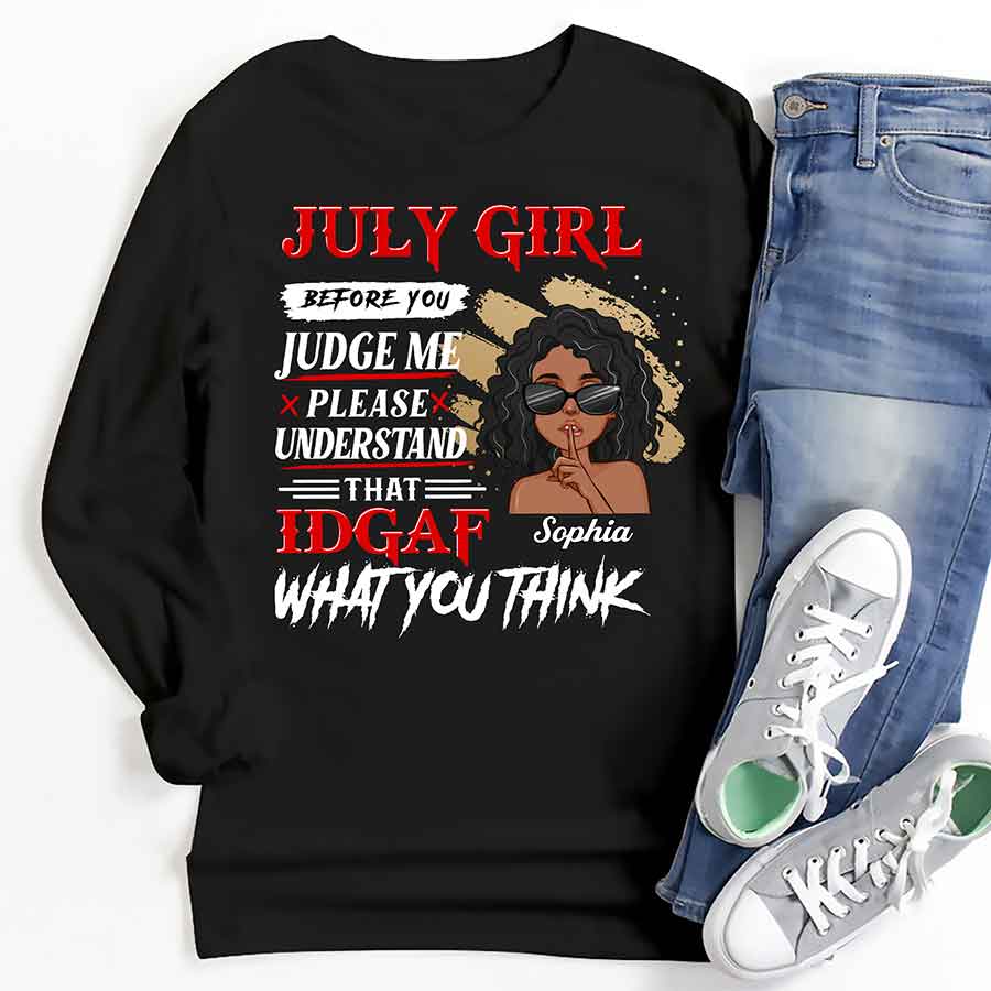 Custom July Birthday Shirt For Woman, Queens Are Born In July Gifts, Melanin Afro Woman Shirt, Black Girl Tee, Afro Queen Gift-YPT-ALK