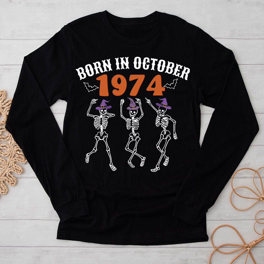 50th Birthday Shirts, 1974 Shirt, Custom Birthday Shirts, Turning 50 Shirt, queen was born in October, October shirts for Woman-YPT-TLQ