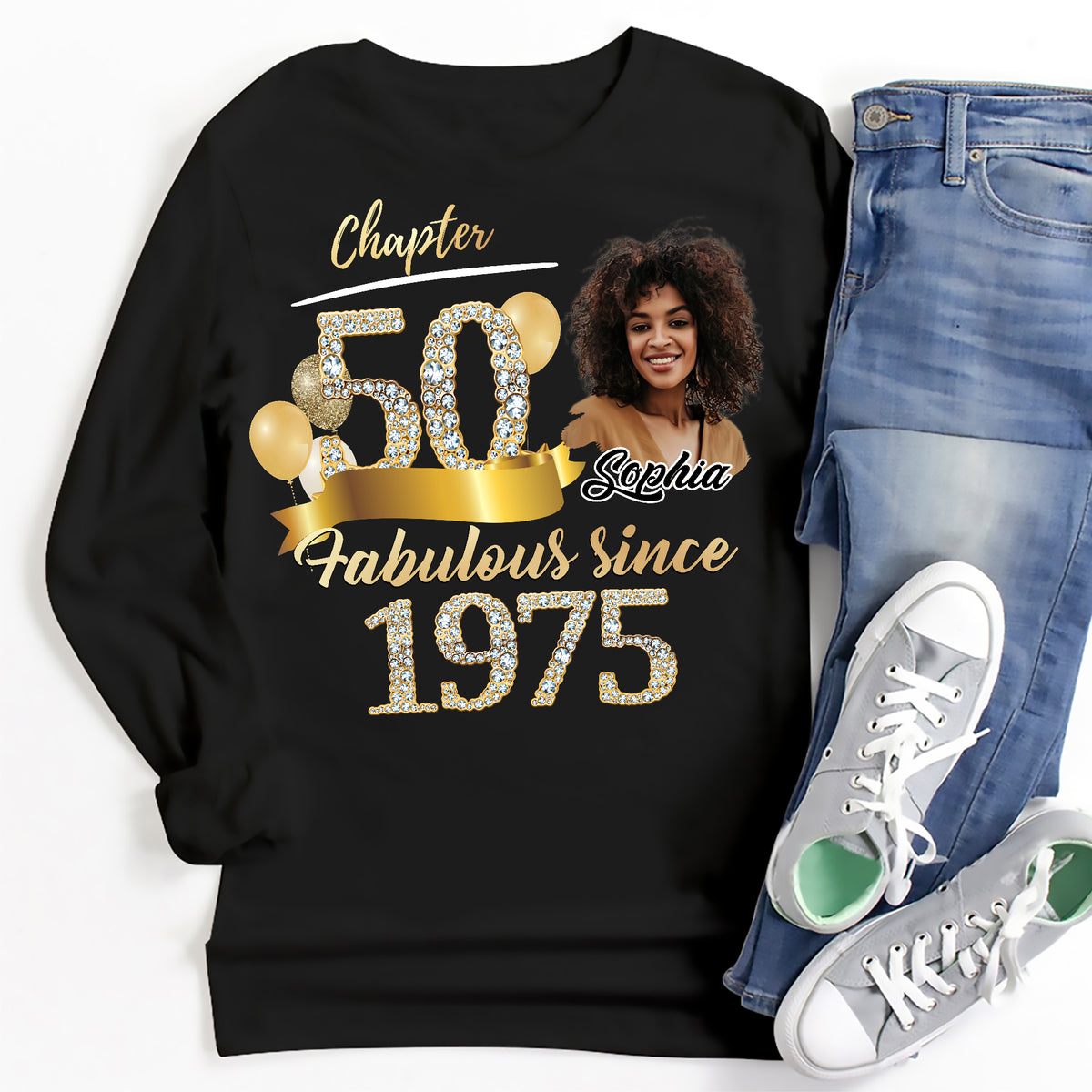 Chapter 50, Fabulous Since 1975 50th Birthday Unique T Shirt For Woman, Custom Birthday Shirt, Her Gifts For 50 Years Old , Turning 50 Birthday Cotton Shirt-YPT-ALK