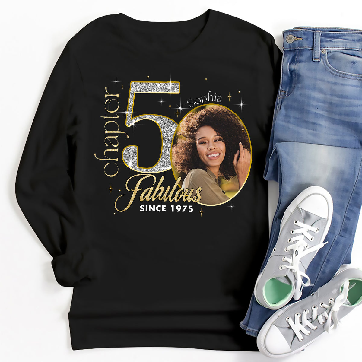 Chapter 50, Fabulous Since 1975 50th Birthday Unique T Shirt For Woman, Custom Birthday Shirt, Her Gifts For 50 Years Old , Turning 50 Birthday Cotton Shirt-YPT-ALK