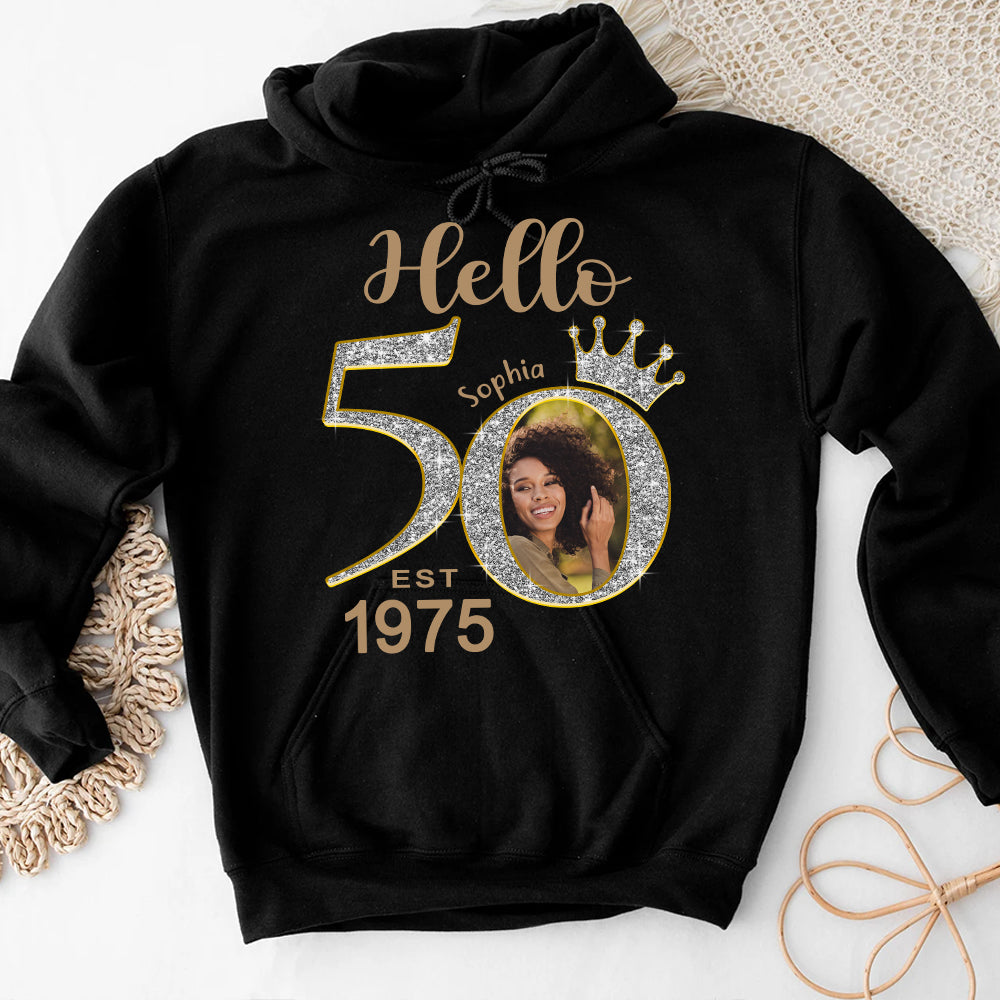 Custom Face Photo 50&#39;s Birthday Shirt, 50th Birthday Unique T Shirt For Woman, Custom Birthday Shirt, Her Gifts For 50 Years Old, Custom Picture Tee, Personalized Birthday Shirt-YPT-HCT