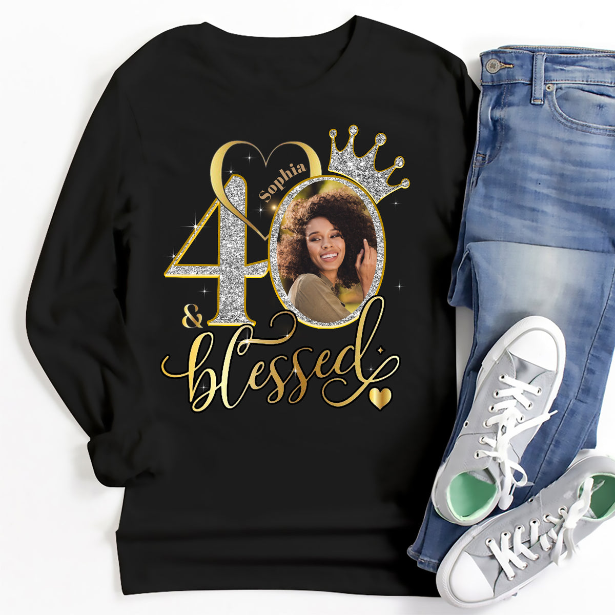 40th Birthday Shirts, Custom Photo Birthday Shirts, Turning 40 Shirt, Gifts For Women Turning 40, 40 And Fabulous Shirt, 40th Birthday Shirts For Her-YPT-ALK