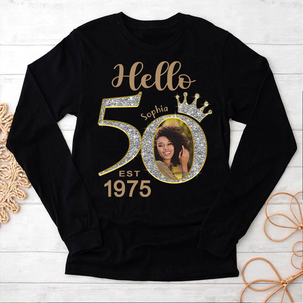 Custom Face Photo 50&#39;s Birthday Shirt, 50th Birthday Unique T Shirt For Woman, Custom Birthday Shirt, Her Gifts For 50 Years Old, Custom Picture Tee, Personalized Birthday Shirt-YPT-HCT