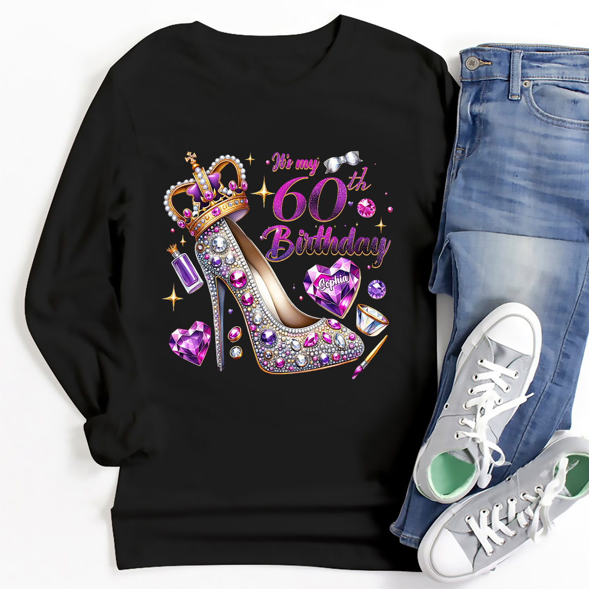 60th Birthday Shirts, Custom Birthday Shirts, Turning 60 Shirt, Gifts For Women Turning 60, 60 And Fabulous Shirt, 60th Birthday Shirts For Her-YPT-ALK