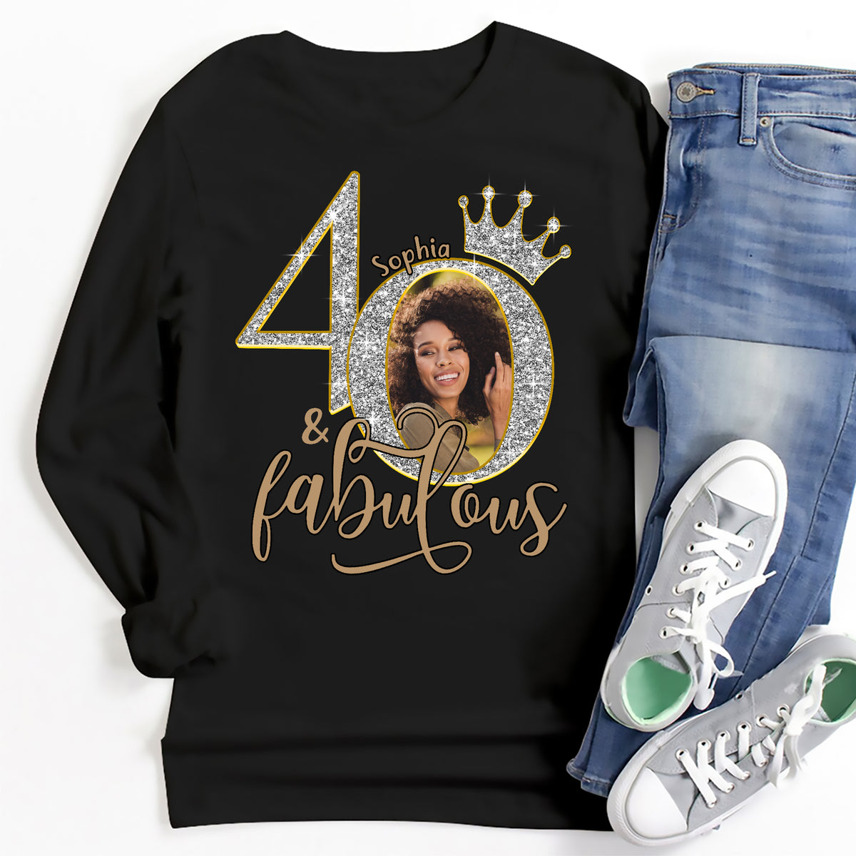 40th Birthday Shirts, Custom Photo Birthday Shirts, Turning 40 Shirt, Gifts For Women Turning 40, 40 And Fabulous Shirt, 40th Birthday Shirts For Her - YPT-ALK