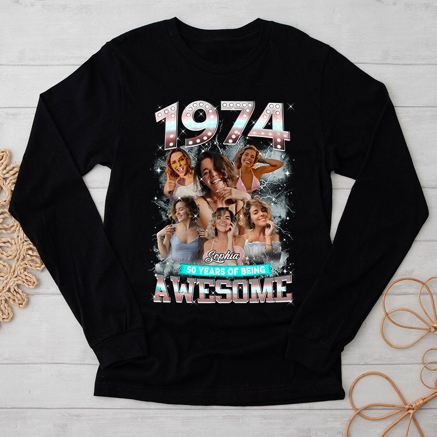 50th Birthday Shirts, Custom Birthday Shirts, Turning 50 Shirt, Gifts For Women Turning 50, 50 And Fabulous Shirt, 1974 Shirt, 50th Birthday Shirts For Her-YPT-TLQ