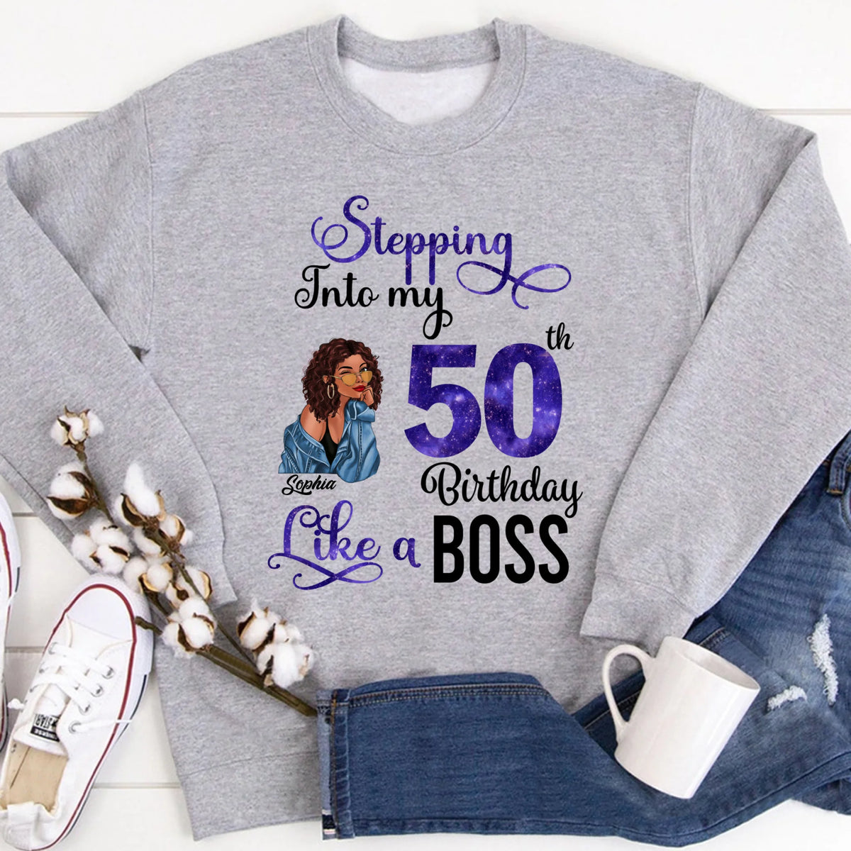 Chapter 50, Fabulous Since 1976 50th Birthday Unique T Shirt For Woman, Custom Birthday Shirt, Her Gifts For 50 Years Old , Turning 50 Birthday Cotton Shirt