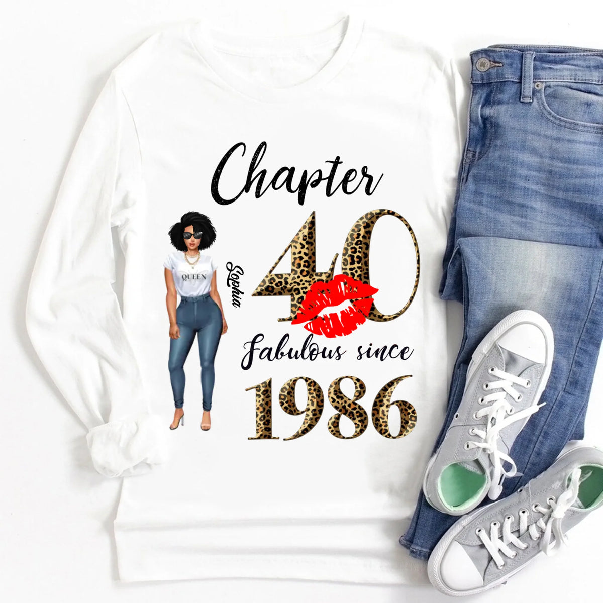 Chapter 40, Fabulous Since 1986 40th Birthday Unique T Shirt For Woman, Custom Birthday Shirt, Her Gifts For 40 Years Old , Turning 40 Birthday Cotton Shirt
