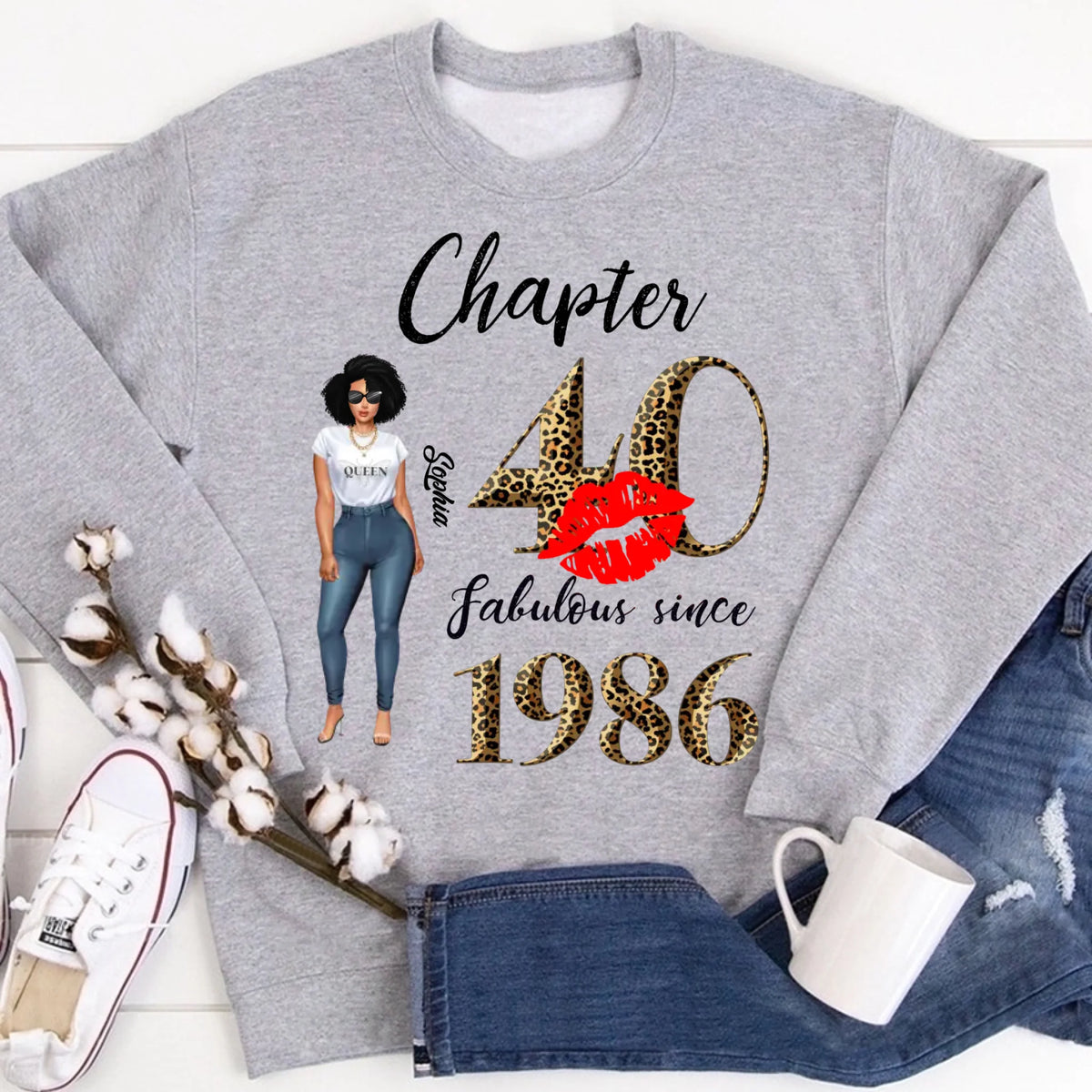 Chapter 40, Fabulous Since 1986 40th Birthday Unique T Shirt For Woman, Custom Birthday Shirt, Her Gifts For 40 Years Old , Turning 40 Birthday Cotton Shirt