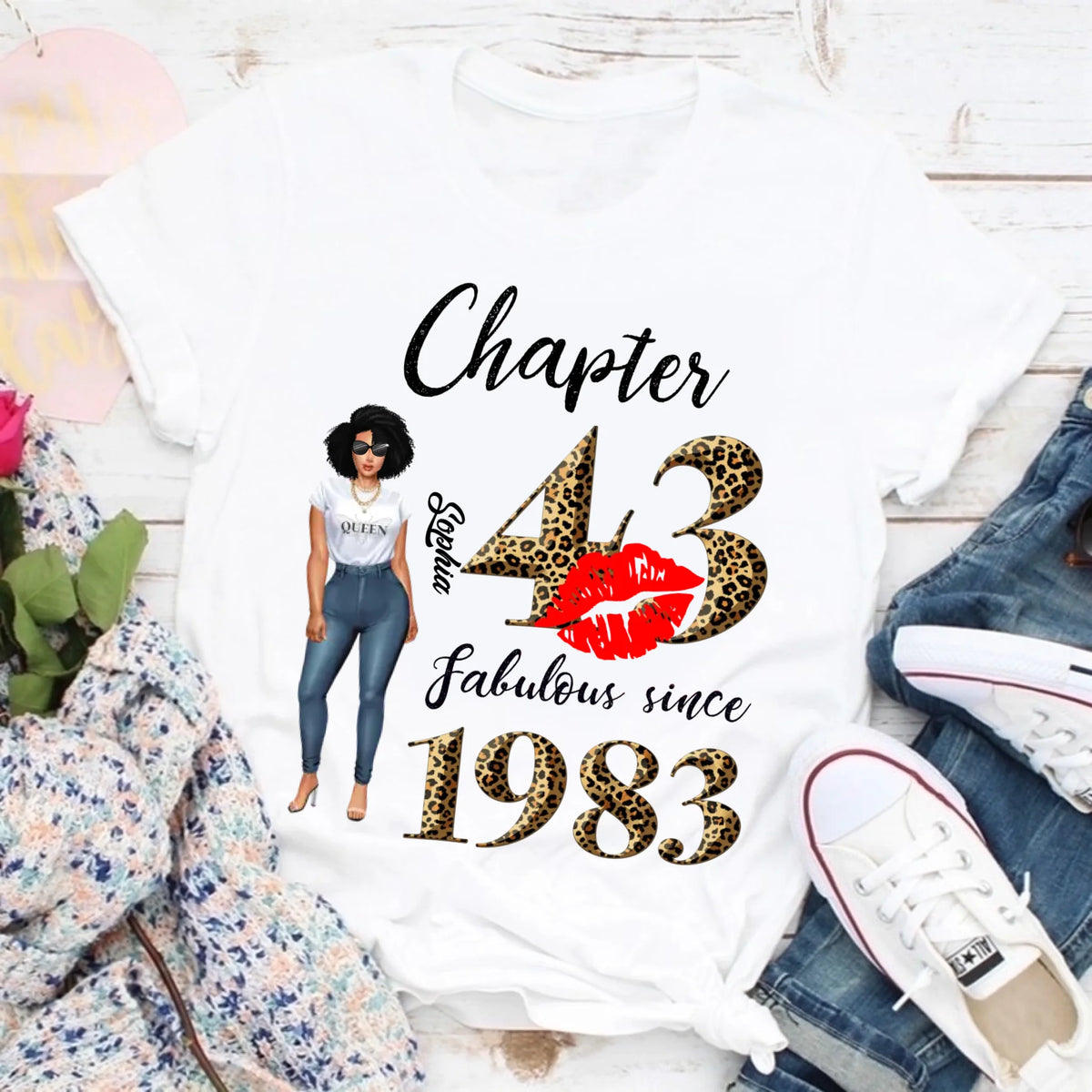 43rd birthday shirts for her, Personalised 43rd birthday gifts, 1983 t shirt, 43 and fabulous shirt, 43rd birthday shirt ideas, gift ideas 43rd birthday woman