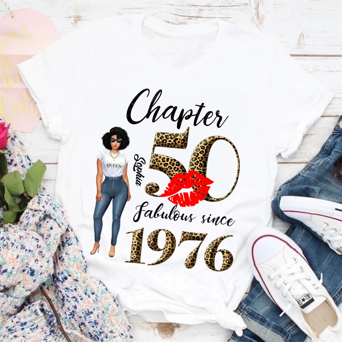 Personalised Birthday Gifts, 1976 T Shirt, 50 And Fabulous Shirt, 50th Birthday Shirt Ideas, Gift Ideas 50th Birthday Woman