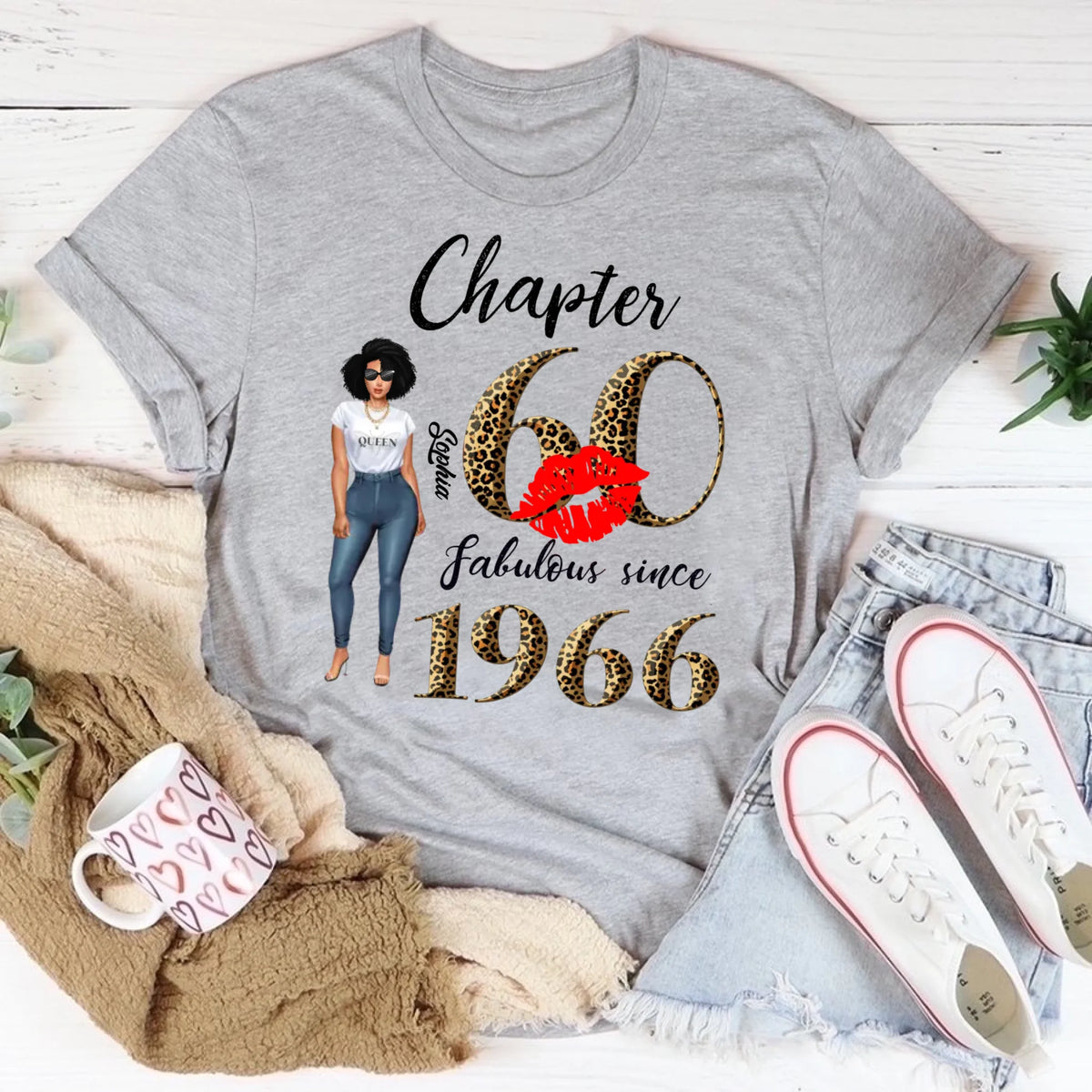 Chapter 60, Fabulous Since 1966 60th Birthday Unique T Shirt For Woman, Custom Birthday Shirt, Her Gifts For 60 Years Old , Turning 60 Birthday Cotton Shirt