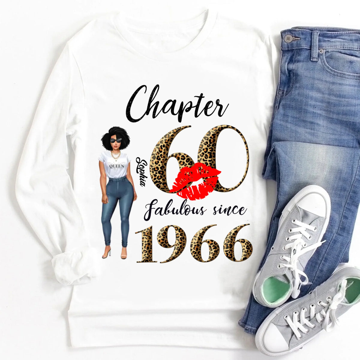 Chapter 60, Fabulous Since 1966 60th Birthday Unique T Shirt For Woman, Custom Birthday Shirt, Her Gifts For 60 Years Old , Turning 60 Birthday Cotton Shirt