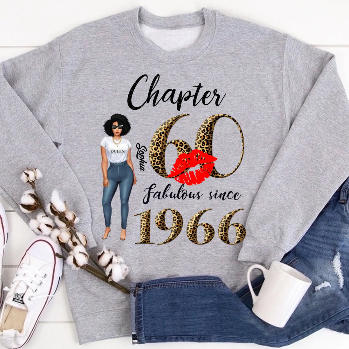 Chapter 60, Fabulous Since 1966 60th Birthday Unique T Shirt For Woman, Custom Birthday Shirt, Her Gifts For 60 Years Old , Turning 60 Birthday Cotton Shirt