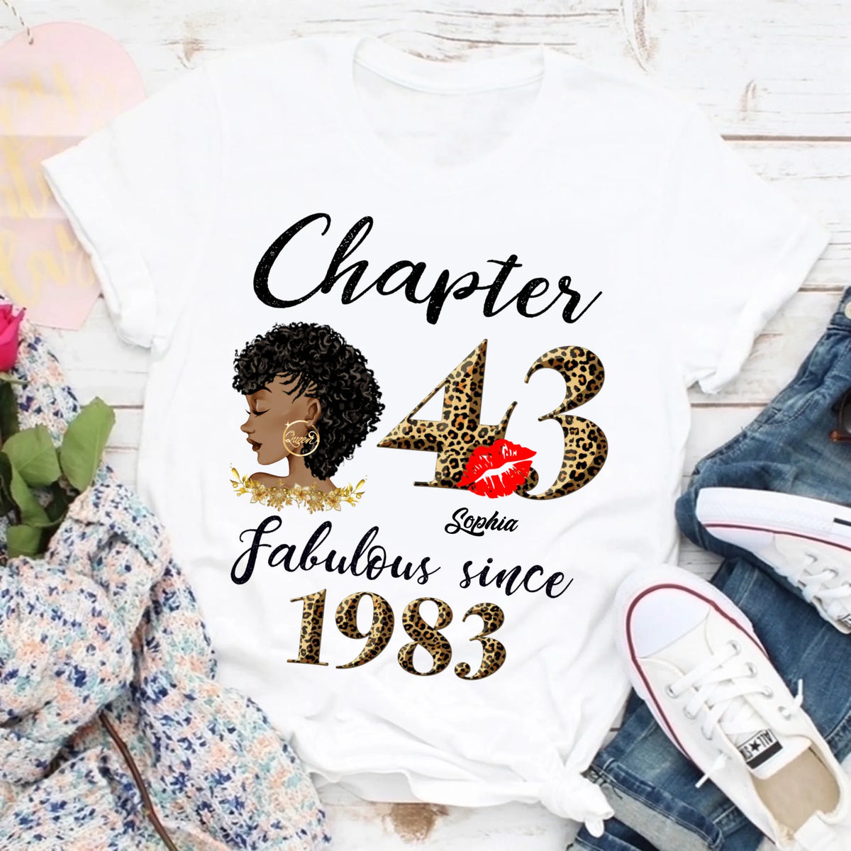 43rd birthday shirts for her, Personalised 43rd birthday gifts, 1983 t shirt, 43 and fabulous shirt, 43rd birthday shirt ideas, gift ideas 43rd birthday woman