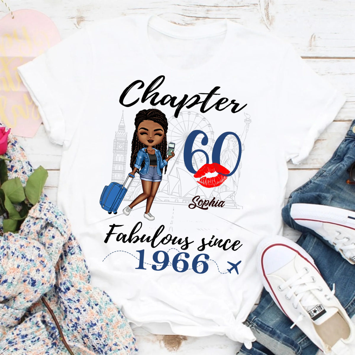 Chapter 60, Fabulous Since 1966 60th Birthday Unique T Shirt For Woman, Custom Birthday Shirt, Her Gifts For 60 Years Old , Turning 60 Birthday Cotton Shirt