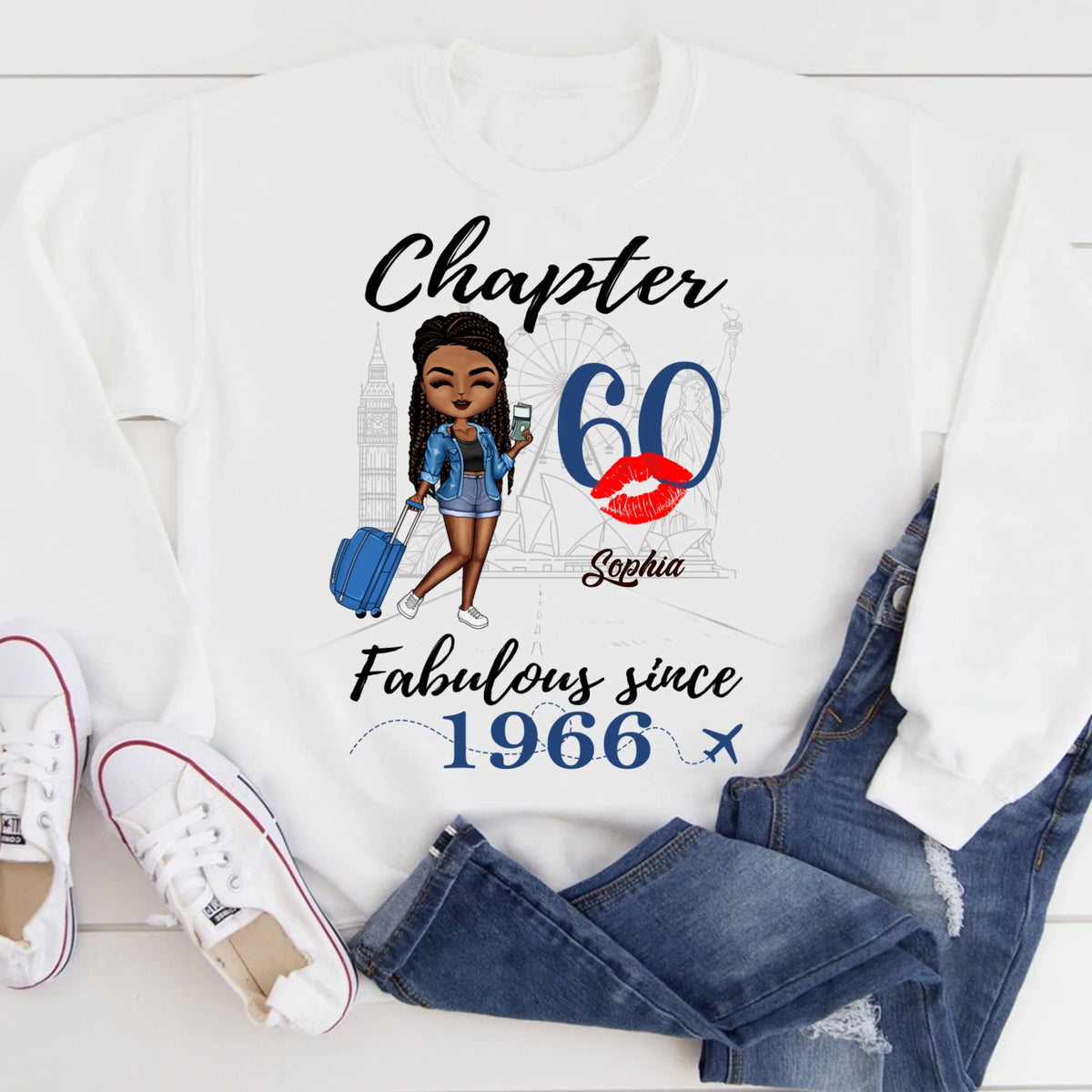 Chapter 60, Fabulous Since 1966 60th Birthday Unique T Shirt For Woman, Custom Birthday Shirt, Her Gifts For 60 Years Old , Turning 60 Birthday Cotton Shirt