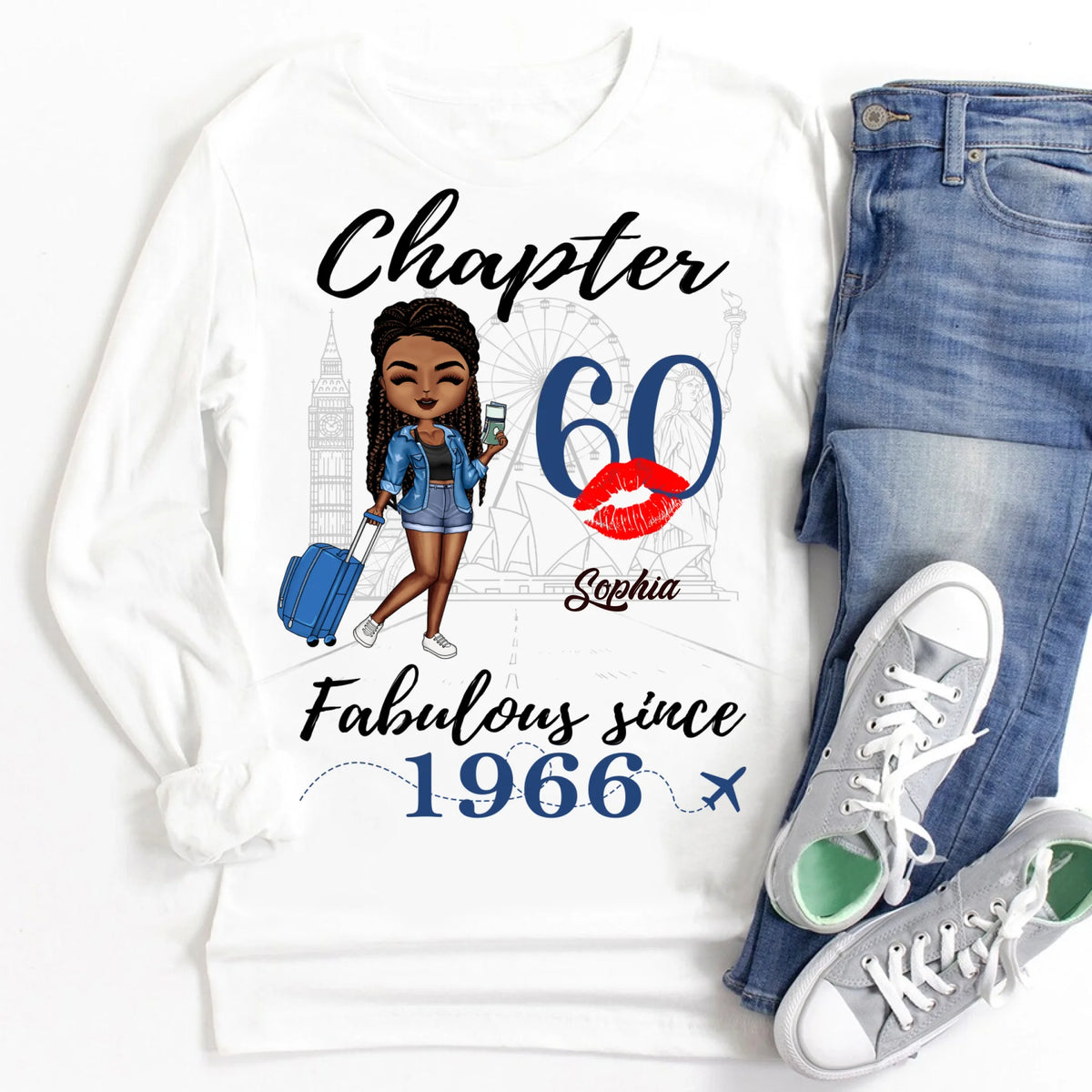 Chapter 60, Fabulous Since 1966 60th Birthday Unique T Shirt For Woman, Custom Birthday Shirt, Her Gifts For 60 Years Old , Turning 60 Birthday Cotton Shirt
