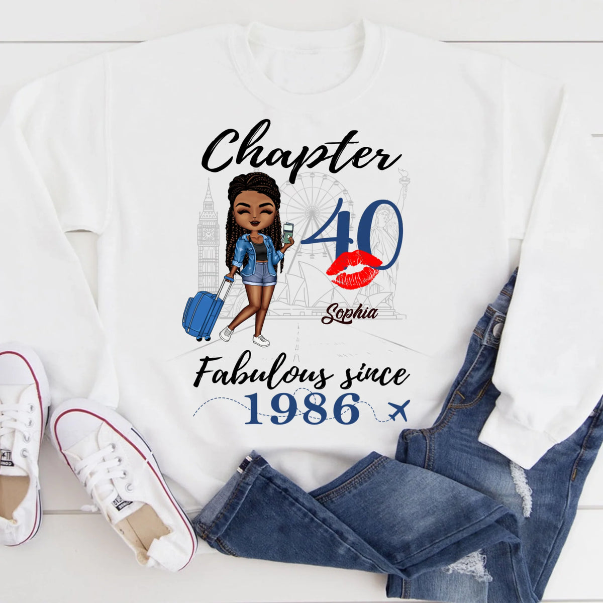 Chapter 40, Fabulous Since 1986 40th Birthday Unique T Shirt For Woman, Custom Birthday Shirt, Her Gifts For 40 Years Old , Turning 40 Birthday Cotton Shirt