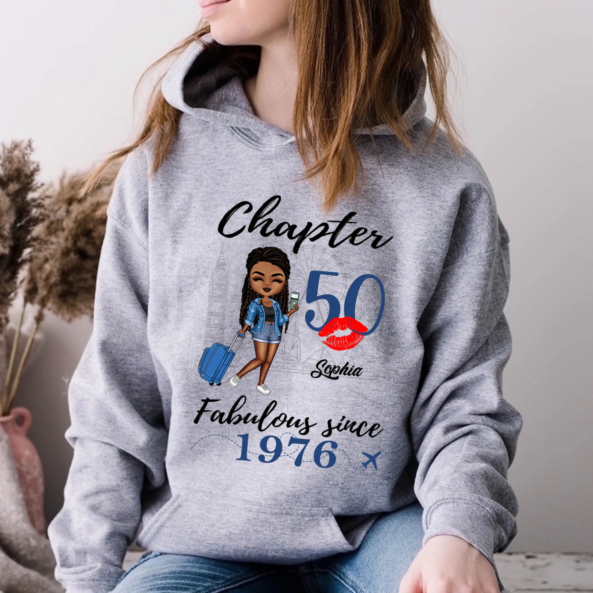 Chapter 50, Fabulous Since 1976 50th Birthday Unique T Shirt For Woman, Custom Birthday Shirt, Her Gifts For 50 Years Old , Turning 50 Birthday Cotton Shirt