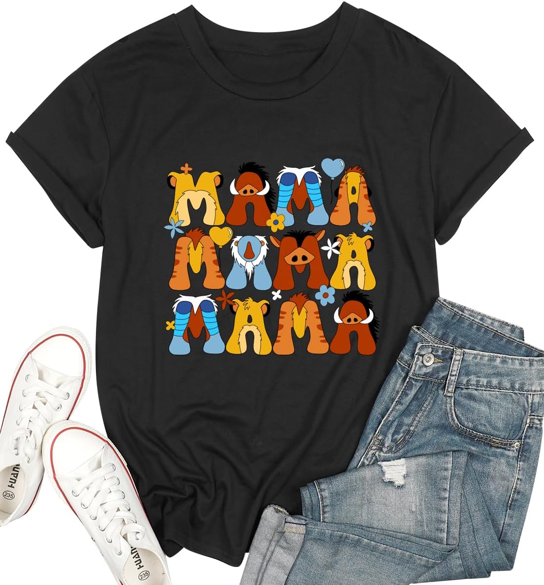 Mama Shirt Women Cute Mom Letter Print Mother&#39;s Day Tshirt Graphic Short Sleeve Tee Tops Blouses