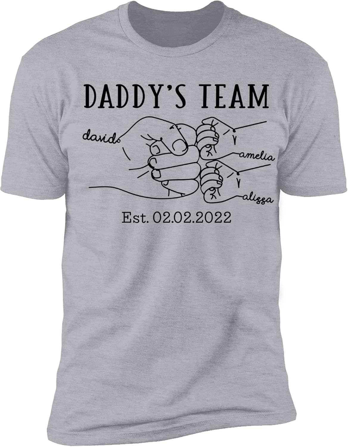 NAZENTI Personalized Fathers Day T-Shirt, Dad Papa Fist Bump Flag Shirt, Grandpa Papa Shirt, Gifts for Fathers Day