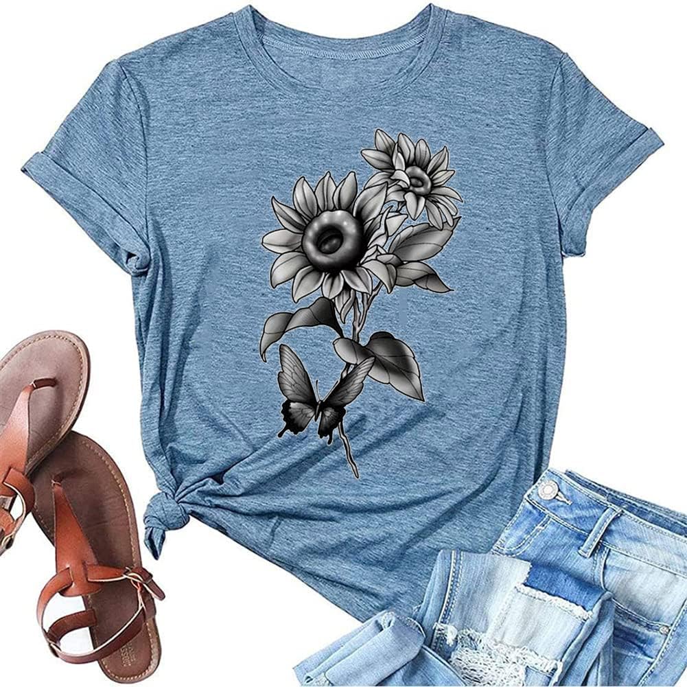 Bealatt Women&#39;s Sunflower Graphic Shirts Sunflower Pattern Print Tank Tops Casual Sleeveless Summer Tops Holiday Tee Shirt Mother Shirt