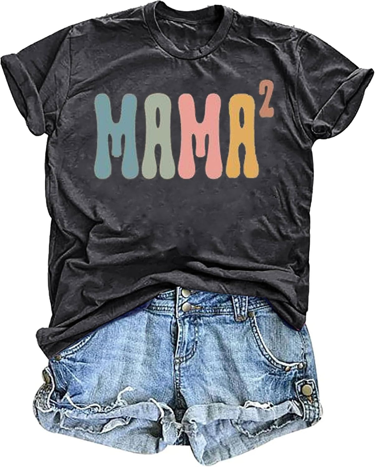 Mama Shirt Women Funny Letters Print Mother&#39;s Day Graphic Tees in My Mama Era Shirt Mom Life Casual T-Shirt Tops