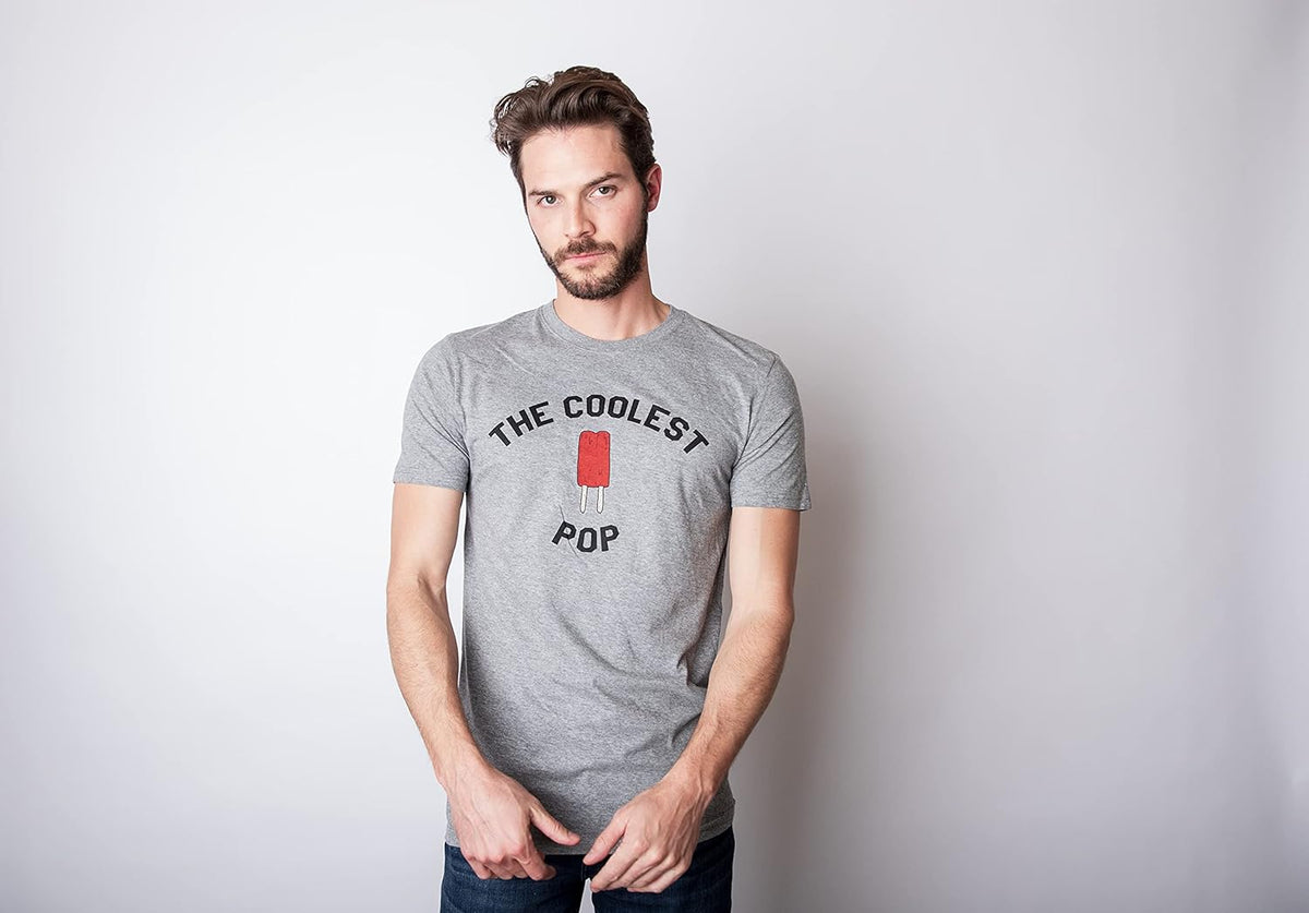 Crazy Dog Mens T Shirt Coolest Pop Funny Fathers Day Shirt Cool Dad Joke Tee