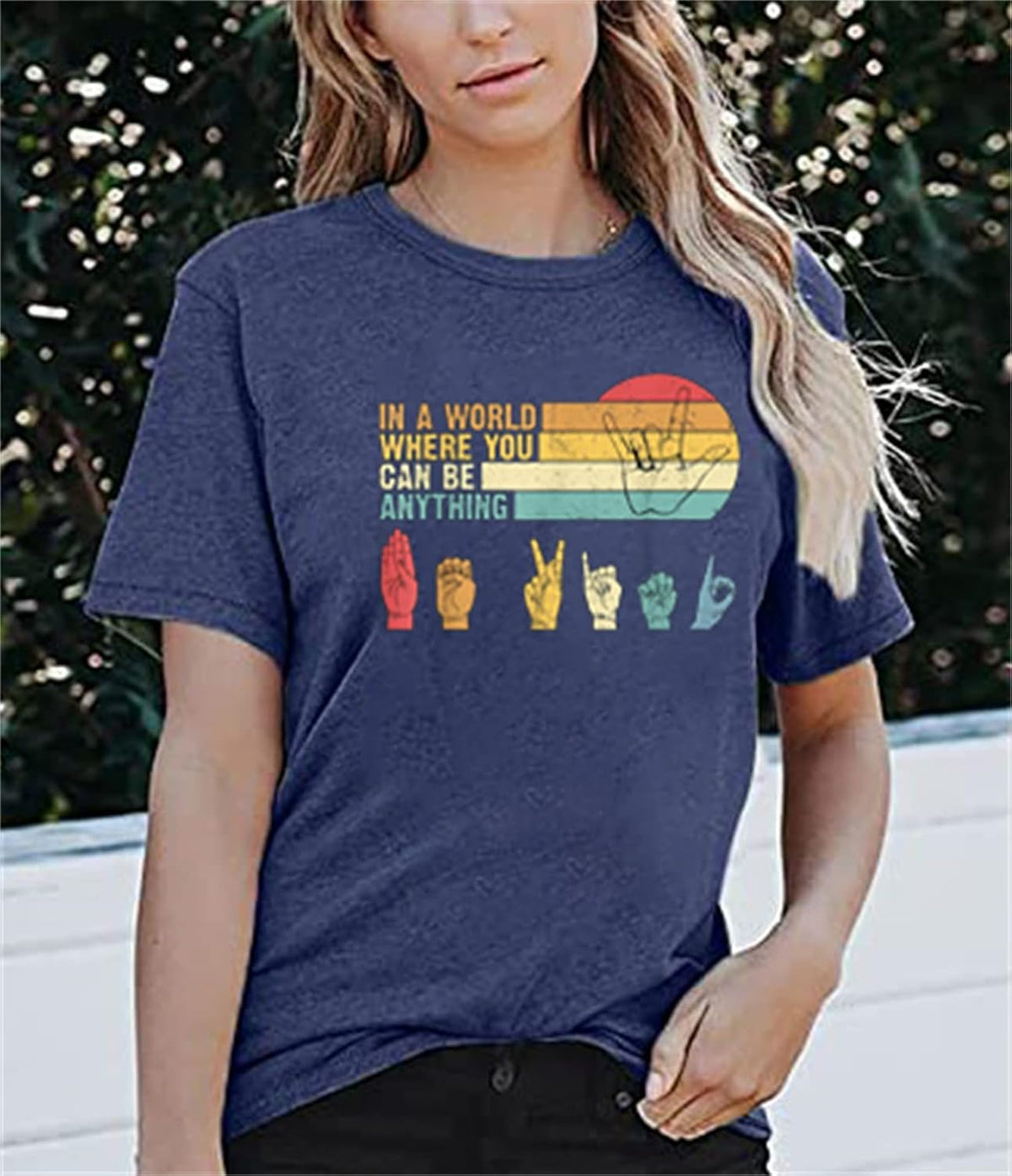 Women Be Kind Autism Awareness Shirt Inspirational Teacher Tshirt in a Wolrl Where You Can Be Anything Kindnessed Graphic Top