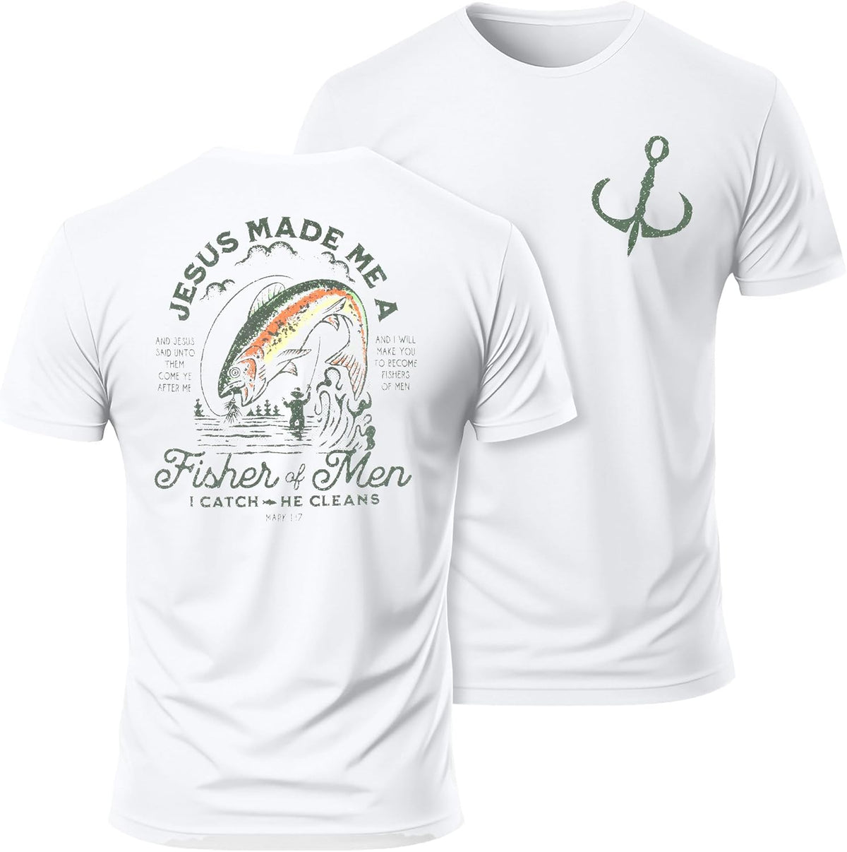 Dad Shirt for Men Christian Fishing Tees Father&#39;s Day Tshirt Papa Birthday Gift Short Sleeve Top