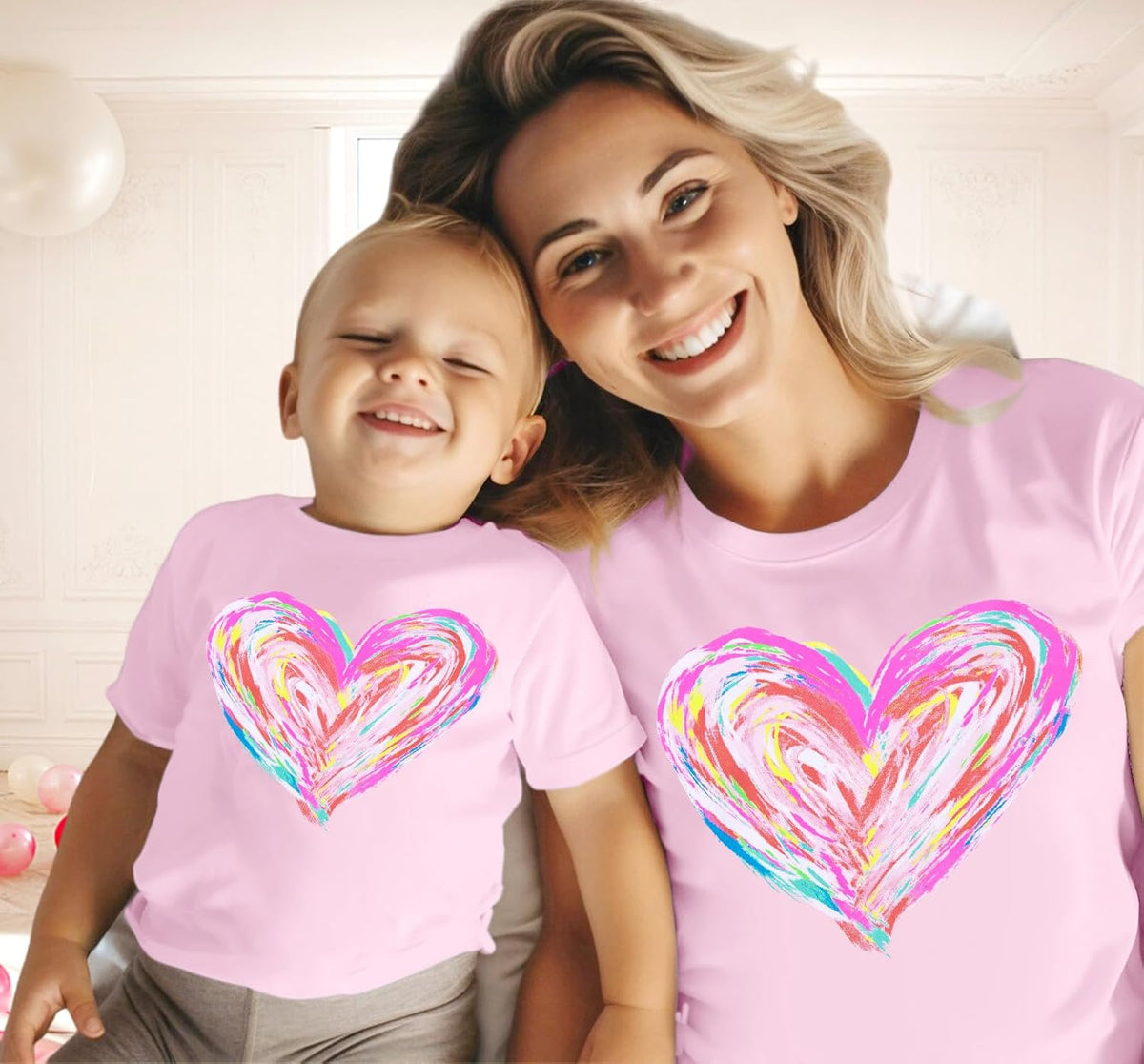 Mommy and Me Valentines Outfits: Valentines Shirt Women Love Heart Mom and Baby Matching Outfits