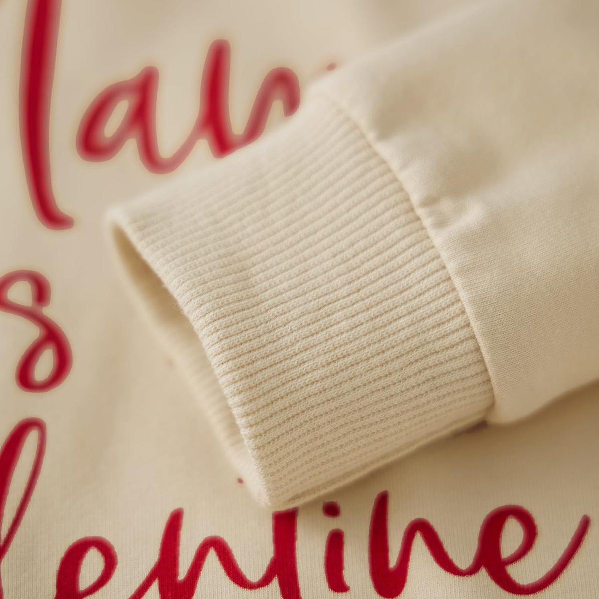 Karuedoo Mommy and Me Valentines Outfits Family Matching Shirts Letter Print Crewneck Long Sleeve Sweatshirt Pullover Top