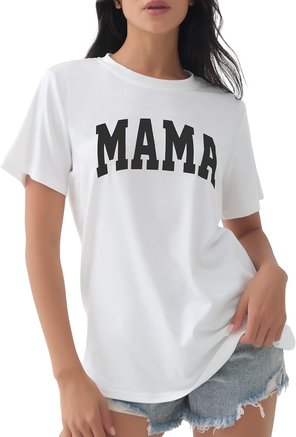 GGOV Mama Shirt Mom Letter Print Tops Mother&#39;s Day Shirts Gift Casual Tee Loose Fit Short Sleeve T Shirts