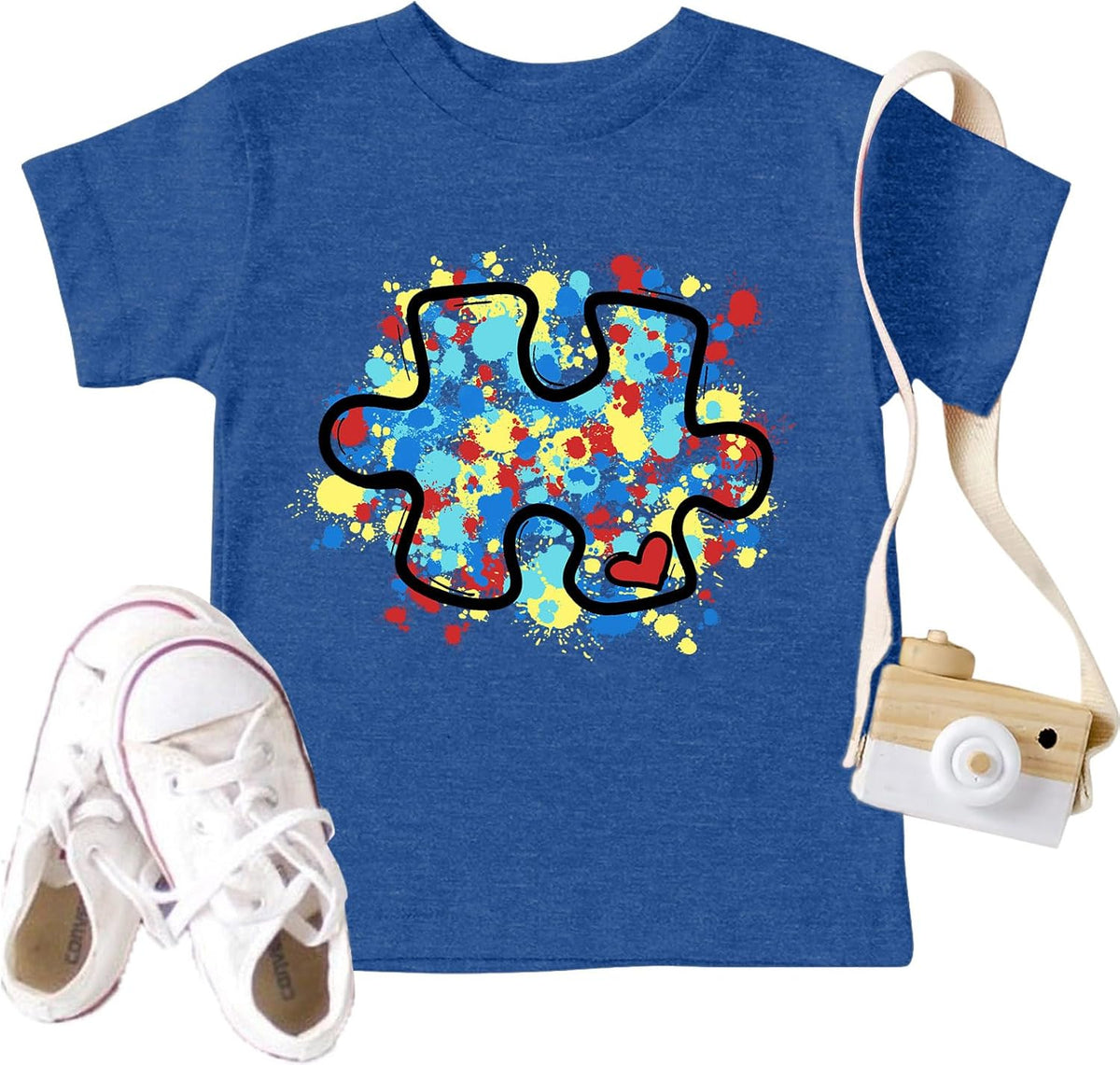 Autism Awareness Shirt Kids Puzzle Piece Autism Support Graphic T-Shirt Toddler Boys Girls Autistic Tops