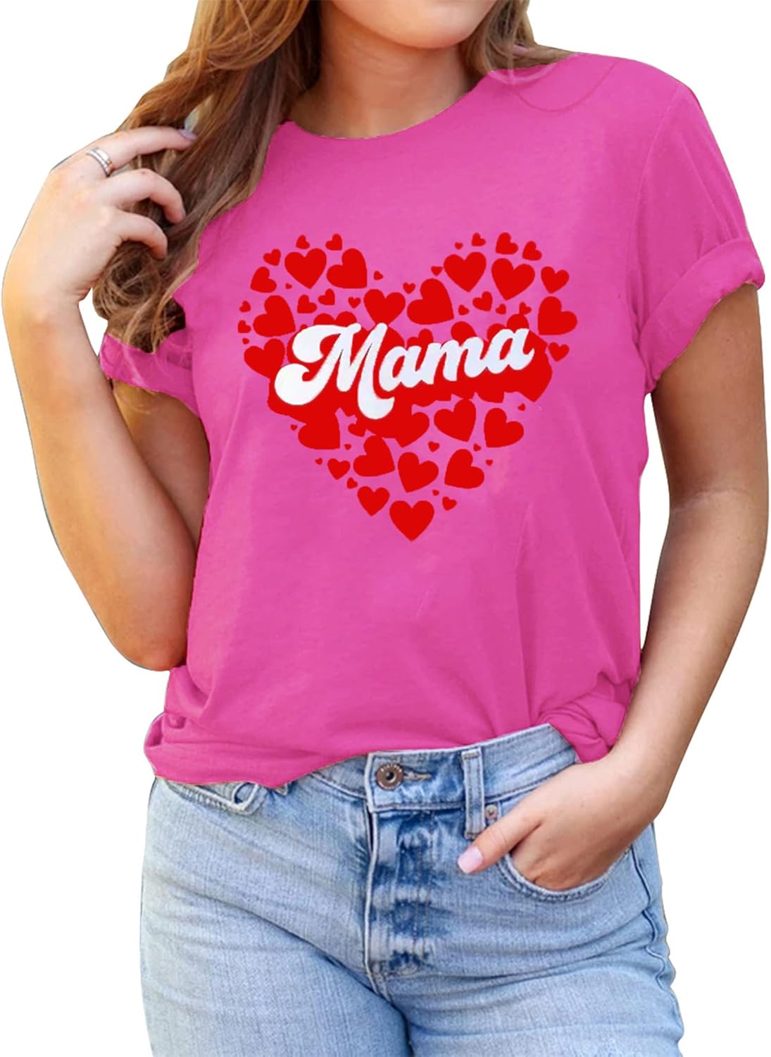 Mama T Shirts for Women Cute Graphic Print Top Mom Gift Mothers Day Shirt Summer Casual Short Sleeve Tops Mother Shirt