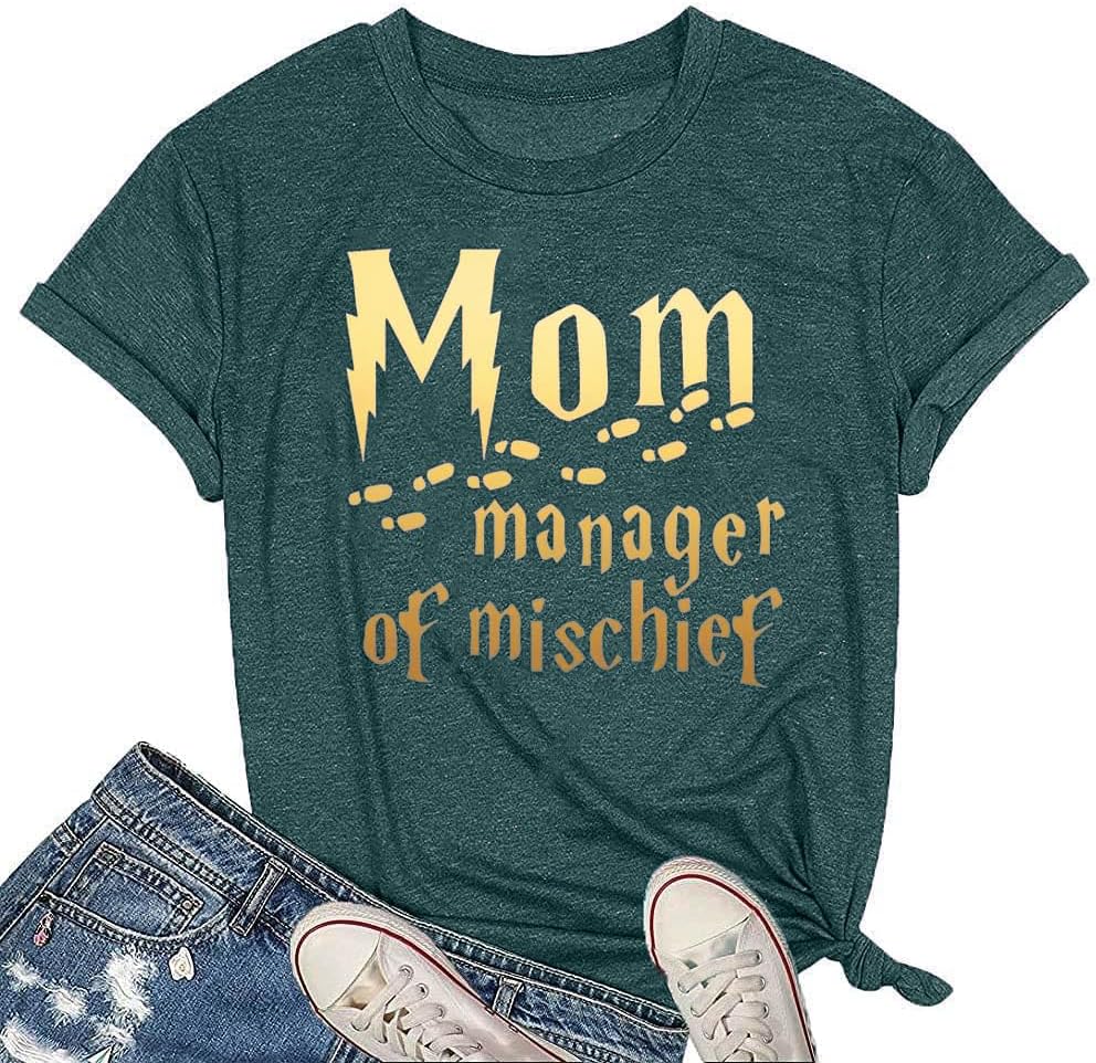 Funny Mom Shirt Women Mom Manager Shirt Magical Mama Shirt Mothers Day Short Sleeve Tee Tops
