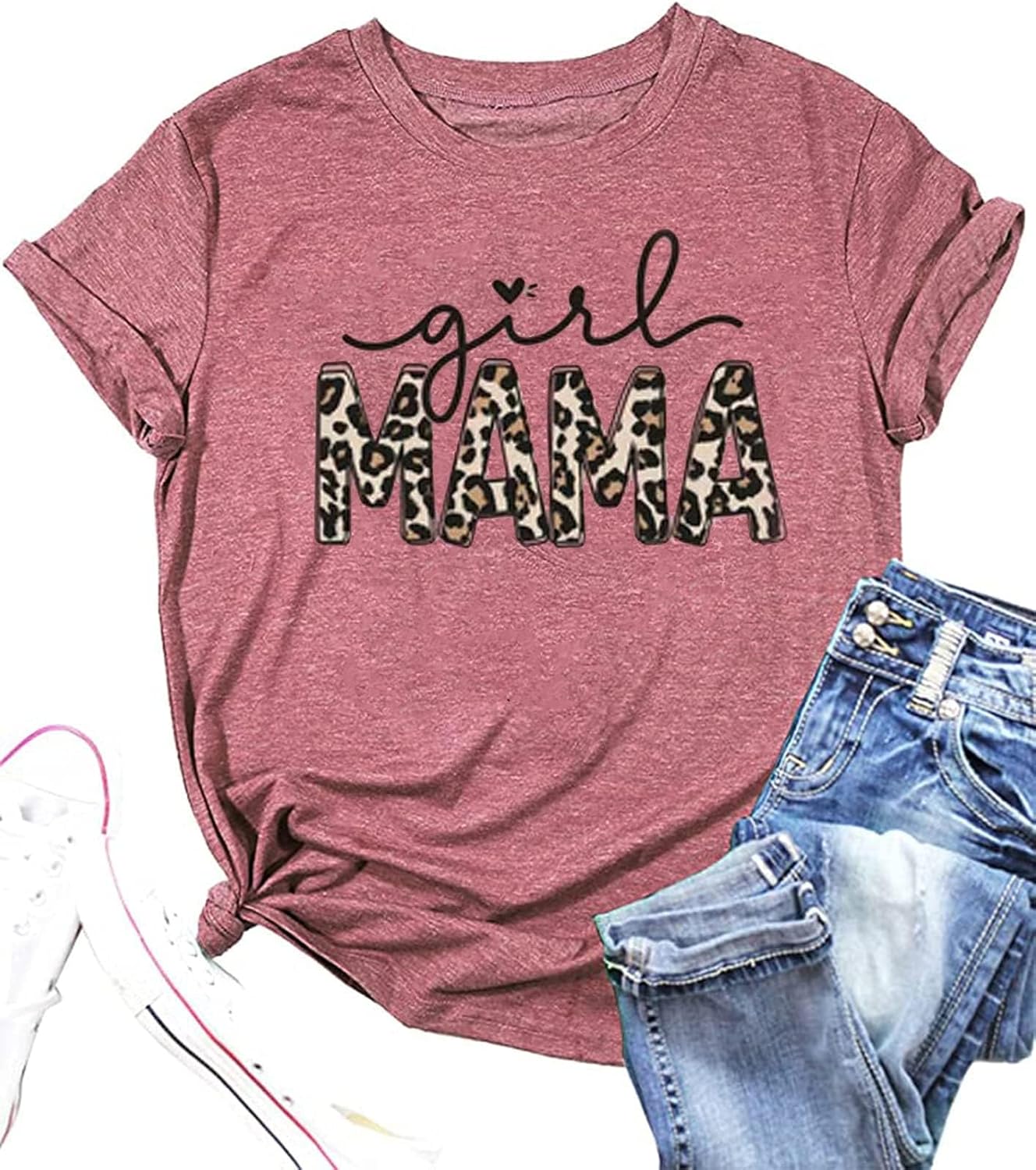 Mama Shirts Women Mother's Day T-Shirt Mom Shirts Funny Letter Print Tee Shirts Tops Blouse Mother Shirt