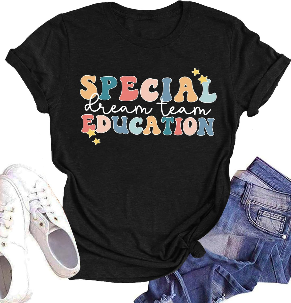 Special Education Teacher Shirts for Women SPED Teachers Graphic T-Shirts Teaching Life Gift Short Sleeve Tee Tops