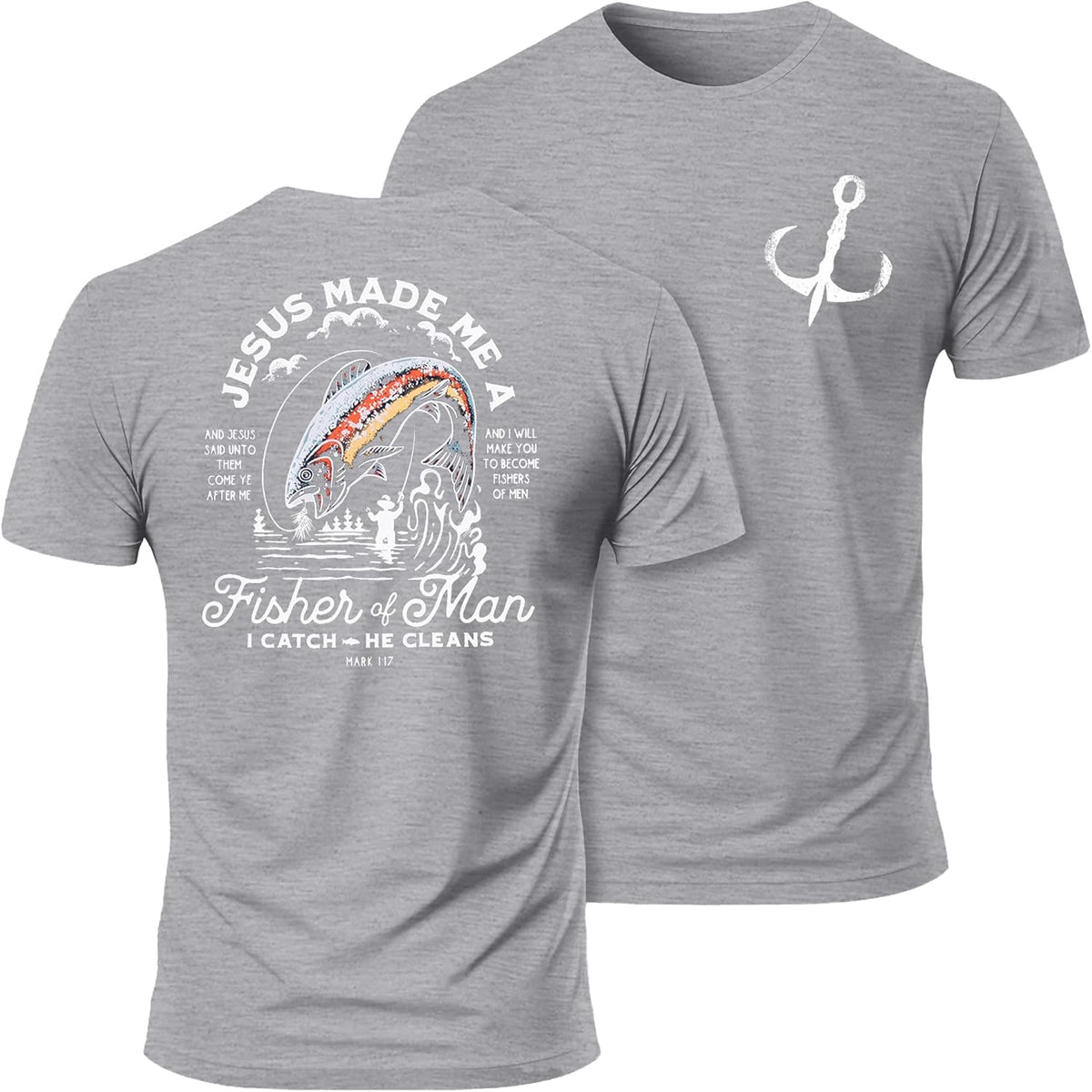 Dad Shirt for Men Christian Fishing Tees Father&#39;s Day Tshirt Papa Birthday Gift Short Sleeve Top