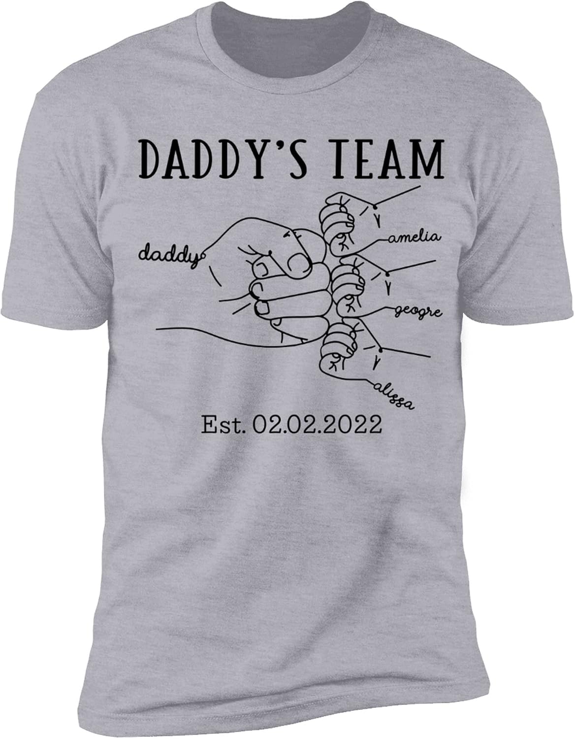 NAZENTI Personalized Fathers Day T-Shirt, Dad Papa Fist Bump Flag Shirt, Grandpa Papa Shirt, Gifts for Fathers Day