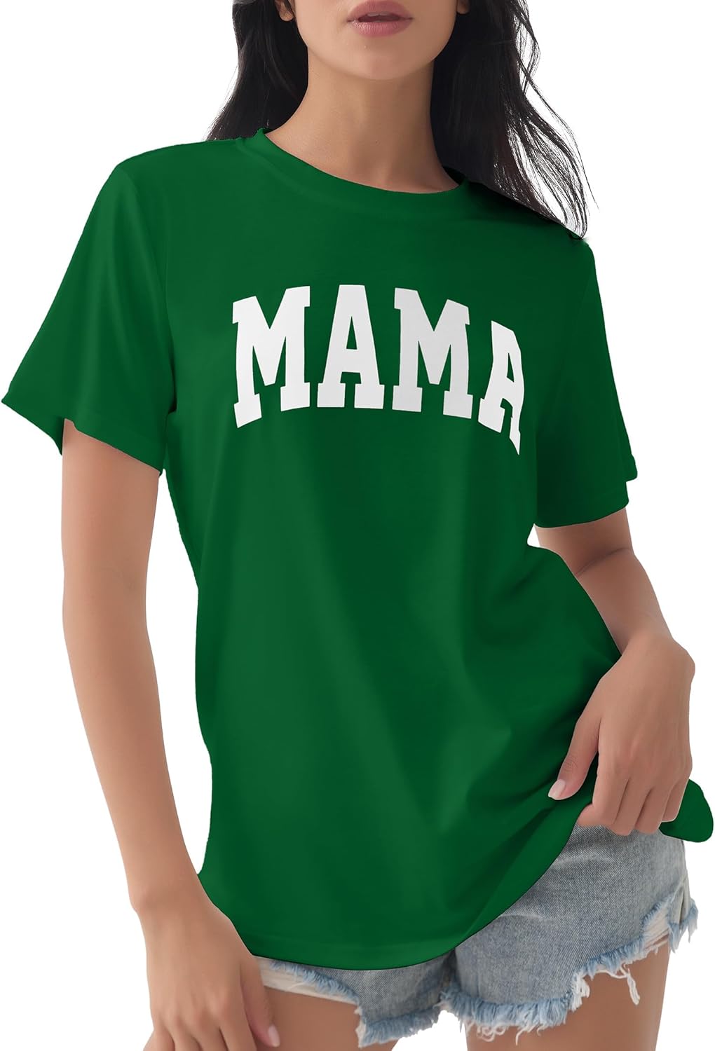 GGOV Mama Shirt Mom Letter Print Tops Mother&#39;s Day Shirts Gift Casual Tee Loose Fit Short Sleeve T Shirts
