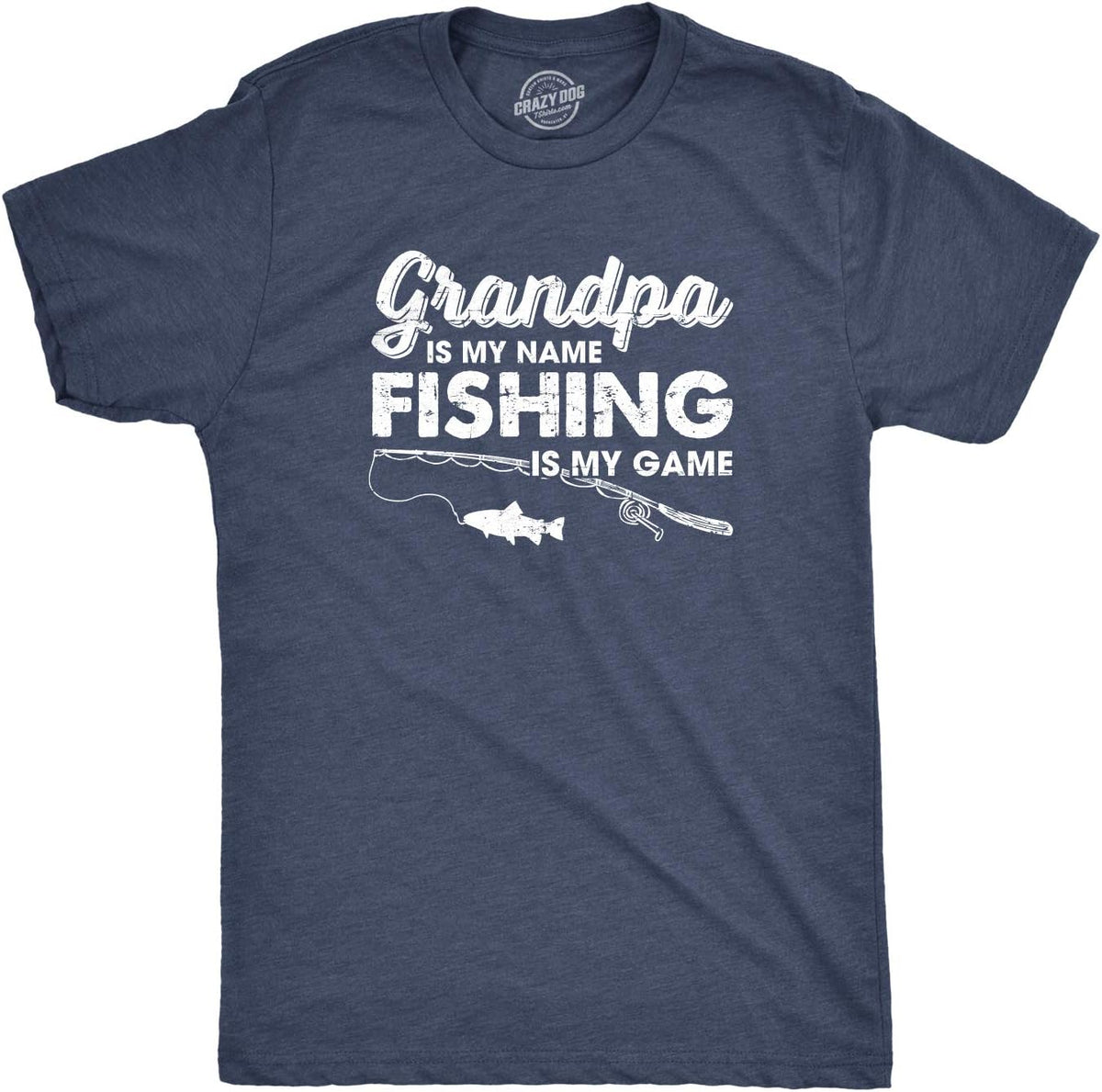 Crazy Dog Dad Fishing Shirts Funny Father&#39;s Day Reel Cool Dad Papa Grandpa Tees