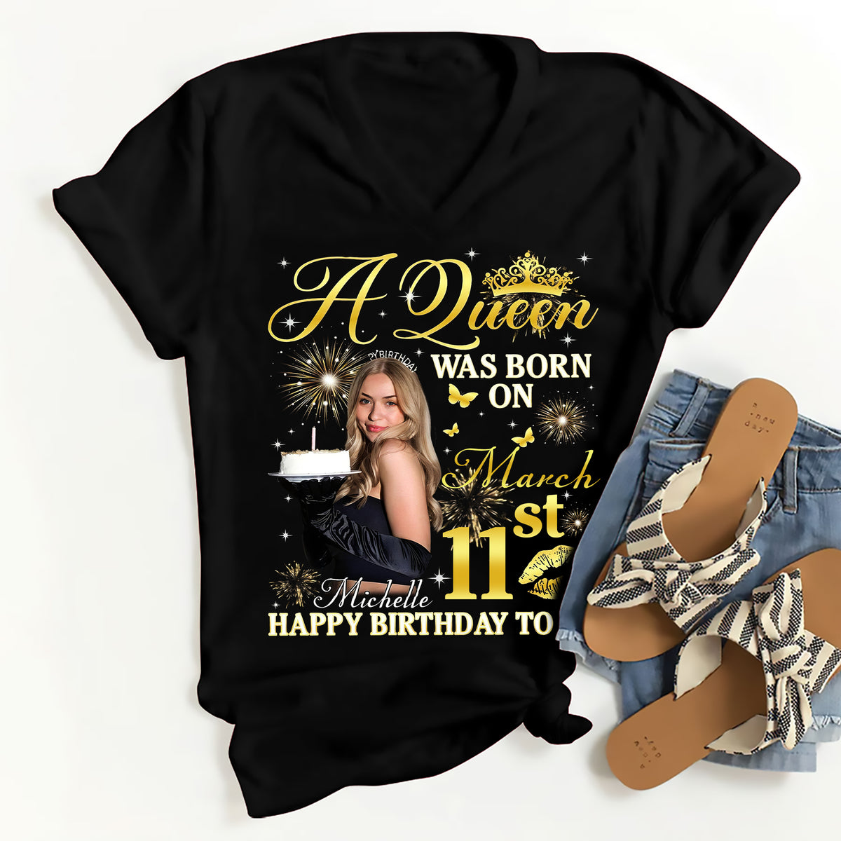 March Birthday Shirt, Custom Birthday Shirt, Queens Born In March, March Birthday Shirts For Woman, March Birthday Gifts, March Is My Birthday Month, Yep The Whole Month-YPT-ALK