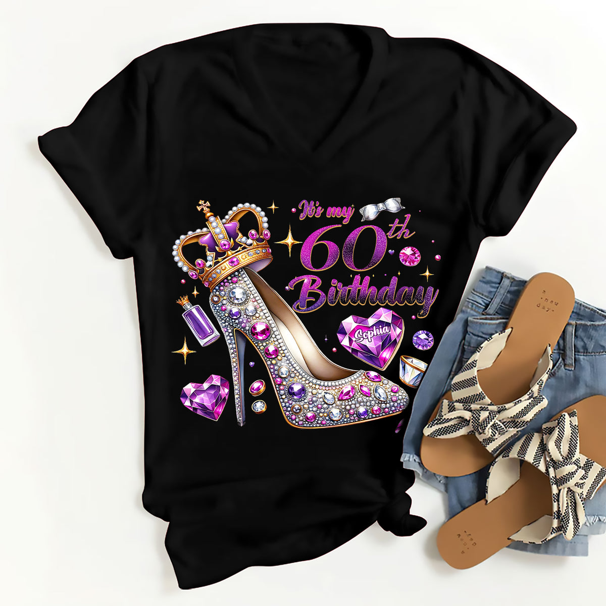 60th Birthday Shirts, Custom Birthday Shirts, Turning 60 Shirt, Gifts For Women Turning 60, 60 And Fabulous Shirt, 60th Birthday Shirts For Her-YPT-ALK
