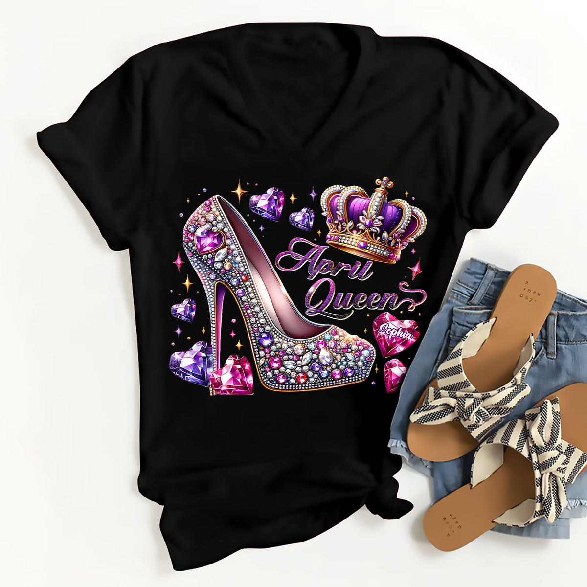 April Birthday Shirt, Custom Birthday Shirt, Queens Born In April, April Birthday Shirts For Woman, April Birthday Gifts, April Is My Birthday Month, Yep The Whole Month-YPT-ALK