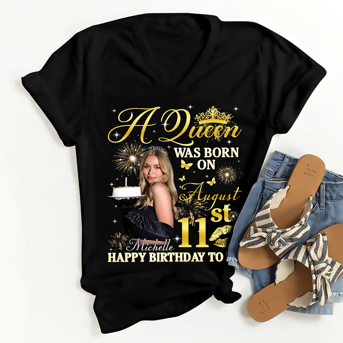 August Birthday Shirt, Custom Birthday Shirt, Queens Born In August, August Birthday Shirts For Woman, August Birthday Gifts, August Is My Birthday Month, Yep The Whole Month-YPT-ALK