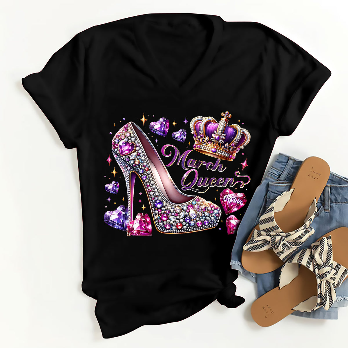 March Birthday Shirt, Custom Birthday Shirt, Queens Born In March, March Birthday Shirts For Woman, March Birthday Gifts, March Is My Birthday Month, Yep The Whole Month-YPT-ALK