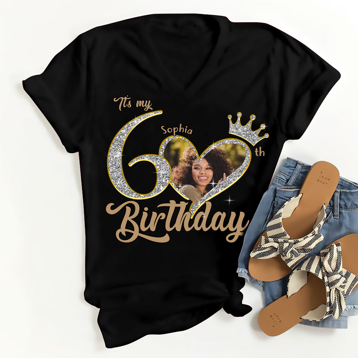 60th Birthday Shirts, Custom Birthday Shirts, Turning 60 Shirt, Gifts For Women Turning 60, 60 And Fabulous Shirt, 60th Birthday Shirts For Her-YPT-ALK