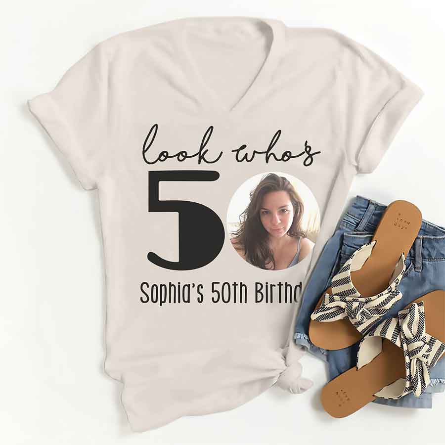 50th Birthday Shirts, Custom Birthday Shirts, Turning 50 Shirt, Gifts For Women Turning 50, 50 And Fabulous Shirt, 50th Birthday Shirts For Her-YPT-ALK